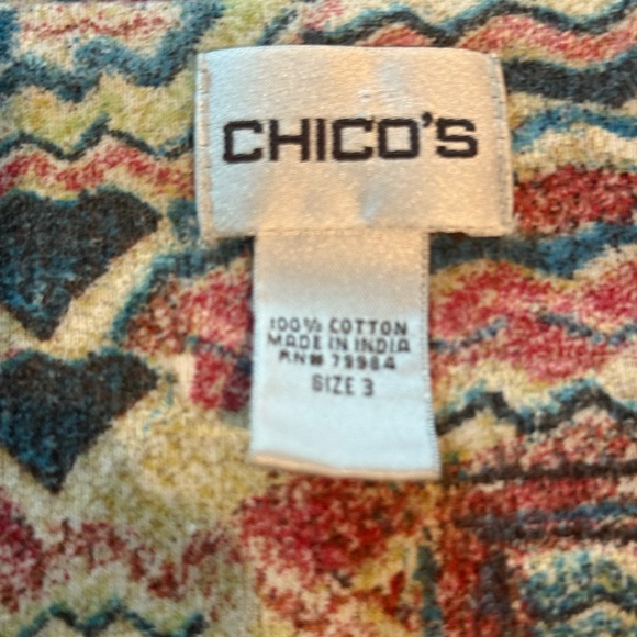 Chico's Multicolor Geometric Short Sleeve Tee - Picture 3 of 5